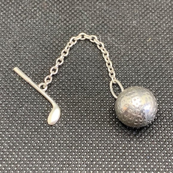 Other - Vintage Sterling Silver 925 Gold Club, Ball, Necktie Accessories